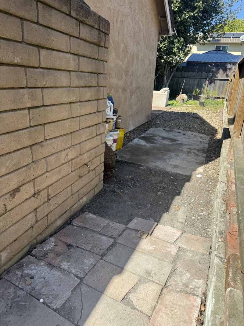 Patio area cleared after junk removal in Stockton